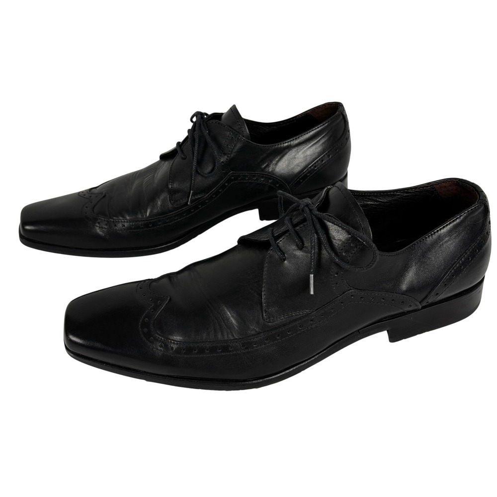 To Boot New York Adam Derrick Black Leather Wingtip Oxford Dress Shoes 13‎ Italy